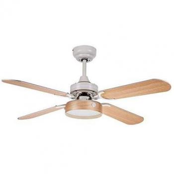 FABRILAMP Ventilador Bornan Blanco 2xe27 4 Aspas Blancahaya 107d Control Remoto