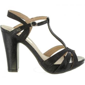 Sandalias de Tacón para Mujer XTI 30610 en Metalizado Negro, Talla 39 EU