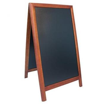 Pizarra Caballete Doble Securit 125 x 70,5 x 57 cm Madera Lacada Color Marrón Oscuro 70x120cm
