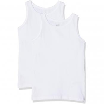 NAME IT Nmmtank Top 2p Bright White, Camiseta sin Mangas para Bebés, Blanco