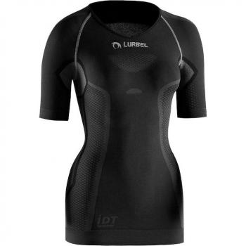 Camiseta termorreguladora de mujer Lurbel Cristallo manga corta negra