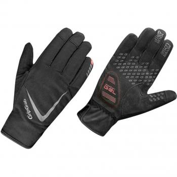 GripGrab Cloudburst Waterproof Midseason Thermal Full Finger Cycling Gloves - Padded Touchscreen-Compatible - Black, Yellow HiViz
