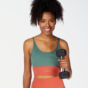 Top Born Living Yoga Tay Siena Alga para mujer en color multicolor - Top deportivo de yoga, soporte medio, diseño multicolor, fabricado por Born Living Yoga