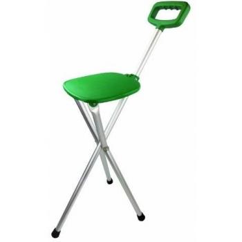 HIGHLANDER Easy Rest Bastón con Taburete Integrado, Unisex, Verde