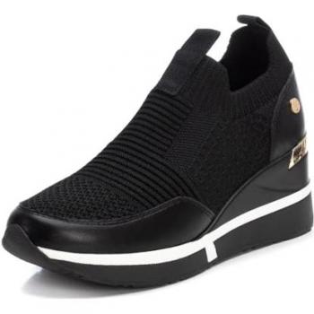 Zapatillas Negras Xti para Mujer 143084, Talla 36, Planas, Cordones, Casual