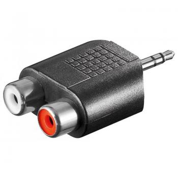 Adaptador de Audio 2x RCA a 3.5mm - Conectores Dorados y Cable de Nylon