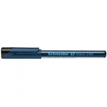 Marcador permanente para CD/DVD Schneider Maxx 244, punta redonda de 0,5mm, negro y resistente al agua (10 unidades)