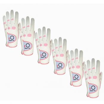 Dedo diez la mujer Lady WeatherSof Pro Grip Izquierda y mano derecha guante de Golf valor 6 Pack rosa, Small---Worn on Left Hand
