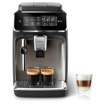 Cafetera Automática Philips 3300 EP3326/90 - 5 Tipos de Bebidas, Pantalla Táctil a Color, Sistema LatteGo, SilentBrew, Molinillo de Café Cerámico y Filtro