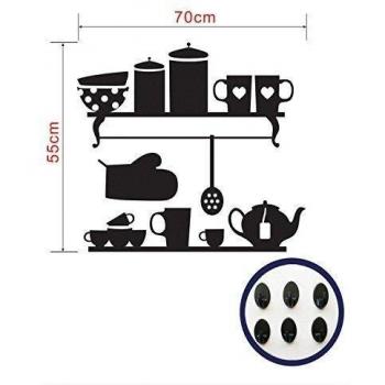 LO+DEMODA HCN2251-5 - Vinilo decorativo con colgadores, diseño Kitchenware, multicolor