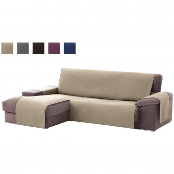 textil-home Funda Cubre Sofá Chaise Longue Adele, Protector para Sofás Acolchado Brazo Izquierdo. Tamaño -200cm. Color Beig