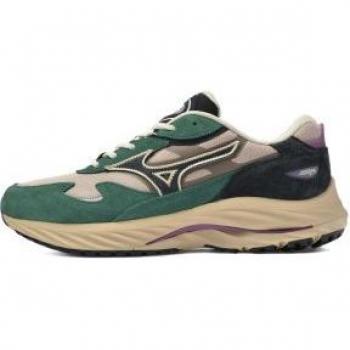 Mizuno Wave Rider Beta Sneakers for Men - Silver Cloud / Vulcan / Bistro Green, Size 9.5 US (EU 41)