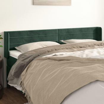 Cabecero de terciopelo verde oscuro 203x16x78/88 cm Vidaxl