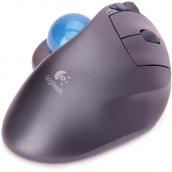 Logitech M570 Wireless Trackball Mouse, Ergonomic Design with Programmable Buttons and Scroll Wheel, 2.4GHz Unifying USB-Receiver, Long Battery Life for PC/Mac/Laptop, Right-Handed Use, Black/Blue