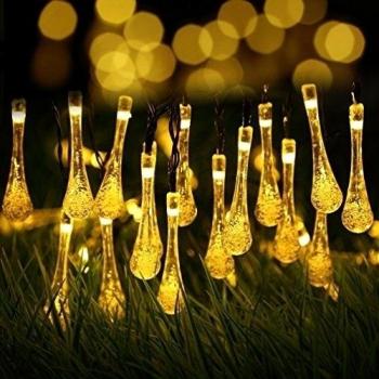 NuoYo Cadena de luces 20LED Salcar de Colores, Solar Guirnalda de Luces Navidad Exterior Parranda Fiesta Jardín 4.5M para Navidad, Fiestas, Celebraciones.