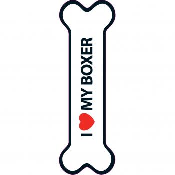 Magnet & Steel 23-6739 Señal - Hueso Magnético I Love My Boxer, 15.5 x 5 cm