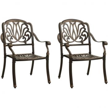 Bronze Cast Aluminum Garden Chairs - Set of 2
