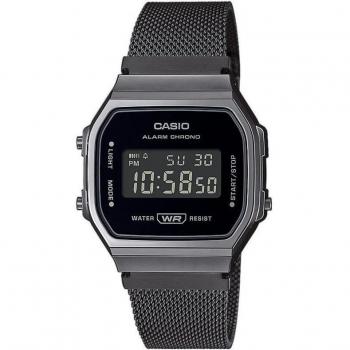 Reloj Casio Vintage A168WEMB-1BEF con Malla Milanesa Negra para Hombre