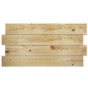 Decowood - Cabecero para Cama Dormitorio, Lamas Horizontales Asimétricas, Madera de Pino Natural, Olivo - 200 x 80 cm