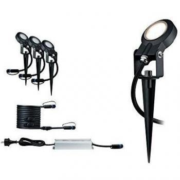Juego de Focos LED para Jardín Plug & Shine Sting, 3x6W, IP67, 3000K, Regulable