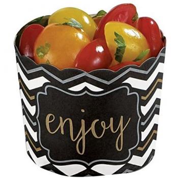 Amscan – 141403 negro Buffet festoneados tazas grandes