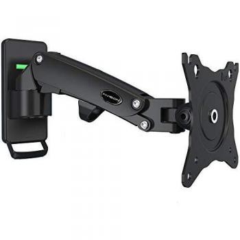 Invision 17-27 Pulgadas Soporte Monitor Pared y Soporte TV, VESA 75x75mm y 100x100mm con Brazo de Resorte de Gas, Altura Ergonómica Ajustable, Inclinación y Giro. Capacidad de Carga 2-7kg