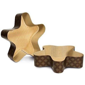 Set de 3 moldes desechables en forma de estrella 25x21 cm, capacidad máxima 500 gr, papel antiadherente, color beige
