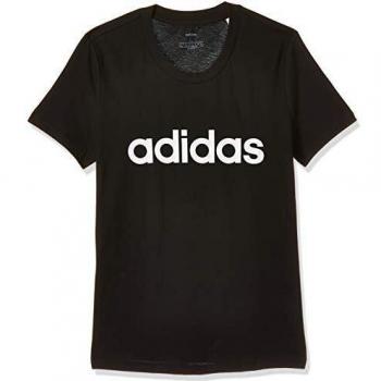 adidas W E Lin Slim T Camiseta de Manga Corta, Mujer, Negro