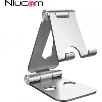 Soporte Plegable Niucom de Aluminio para Móviles, Tablets y Consolas Portátiles con Base Antideslizante