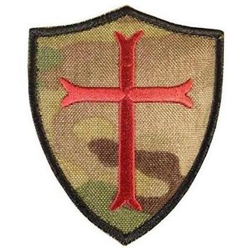 LEGEEON Multicam Crusaders Templar Cross US Navy Seals DEVGRU Embroidered Touch Fastener Patch