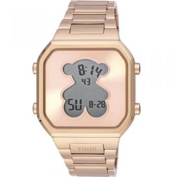 Reloj digital Tous D-BEAR para mujer con brazalete de acero IPG rosa, modelo 3000134400