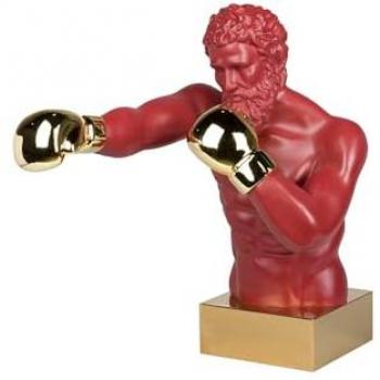 Boxeador de Resina y Metal Granate 33x56x56 cm