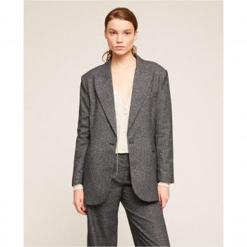 Blazer de mujer con botonadura simple y estampado de cuadros