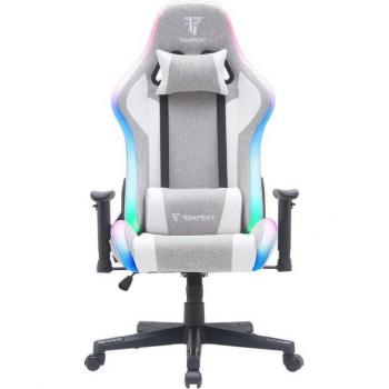 Silla Gaming Tempest Glare RGB Gris/Blanca Tela Transpirable