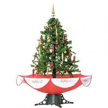 HOMCOM Árbol de Navidad 140cm Artificial Árbol con Luces LED con 25 Canciones 40 Bombillas Escena de Nieve Verde Natural Material PVC