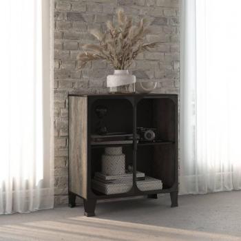 vidaXL Metal and MDF Storage Cabinet Grey 72x36x82 cm
