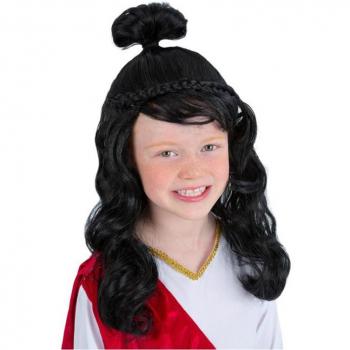 Peluca de Princesa Griega negra infantil de Smiffy's