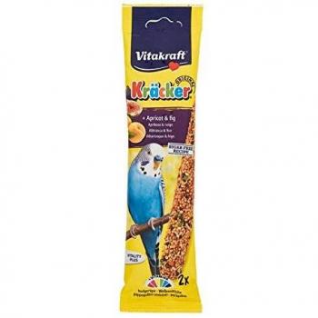 Vitakraft - Barritas Kräcker para Periquitos, Sabor Albaricoque e Higo - 2 uds x 60 g