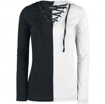 Gothicana by EMP Change and Time Manga Larga Mujer Negro-Blanco L
