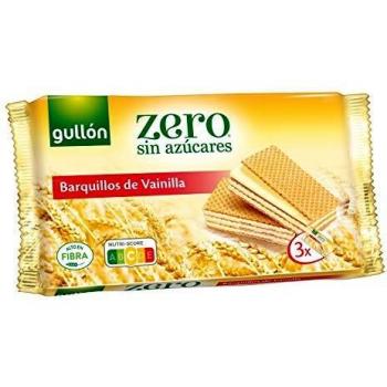 Gullón ZERO sin azúcares, Barquillos Sabor Vainilla, 180 Gramos, 3 X 60G