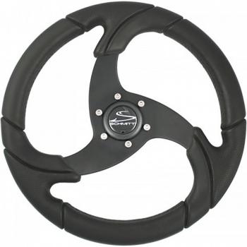 Schmitt Marine PU026104-R Folletto 14.2 Inch Wheel - Black Polished Polyurethane - 3/4 Inch Tapered Shaft w/Black Center Cap