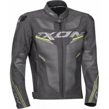 Ixon Chaqueta de Moto Draco Textil Negro-Gris-Amarillo Brillante 2XL