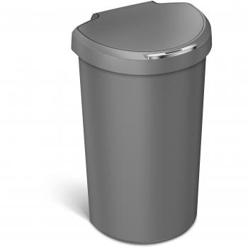 simplehuman Cubo de basura de plástico circular sensor, color gris, 40L.
