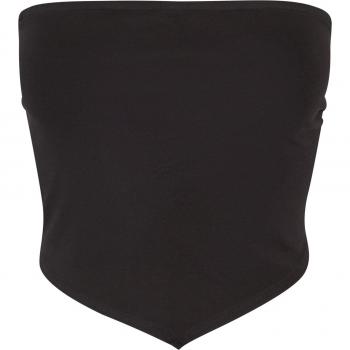 Urban Classics Women's Black Knotted Bandeau Top - XL - 95% Cotton, 5% Elastane