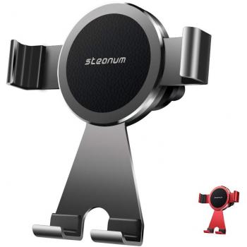 steanum Soporte Móvil para Coche, Metálico Teléfono Soporte Coche Montaje de Ventilación 360º Rotación para iPhone X/XS/XS Max/XR/8/7, Compatible con Samsung S9/s9+/S8/s8 +/S7/S6/Note9/8/7/6/5