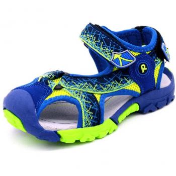 Bwiv sandalias velcro para niño con plantillas forradas de piel sandalias de playa duraderas Azul y verde 30,5/31 EU