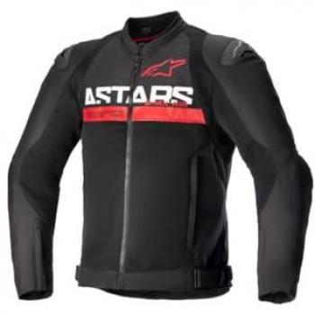 Alpinestars Chaqueta de Moto SMX Air con Malla Tecnológica y Forro Cortavientos Negro-Rojo Brillante