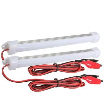 Luz de tira - TOOGOO(R)2 x 12V LED SMD luz de tubo de barra de interior de coche, barco, caravana, blanco frio