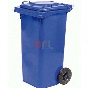 Bidón Cuadrado de 120 Litros con Ruedas Azul para Recogida Diferenciada