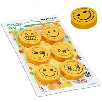 Blister 6 gomas borrar emoticonos 18x11CM